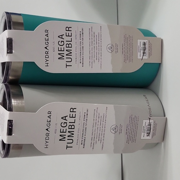 Mega Tumbler Set 42 OZ - Grey and Teal - Picture 3 of 4